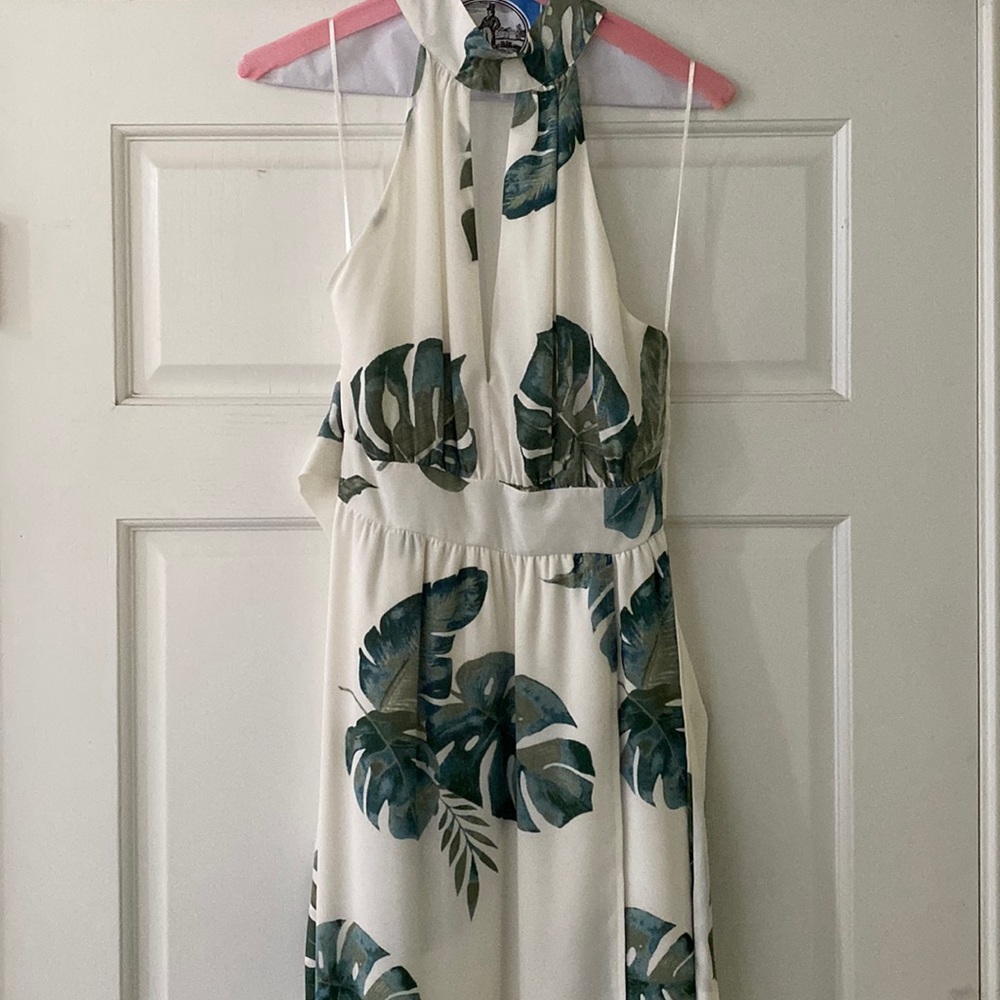 Women's Floral Halter-Top Maxi Dress